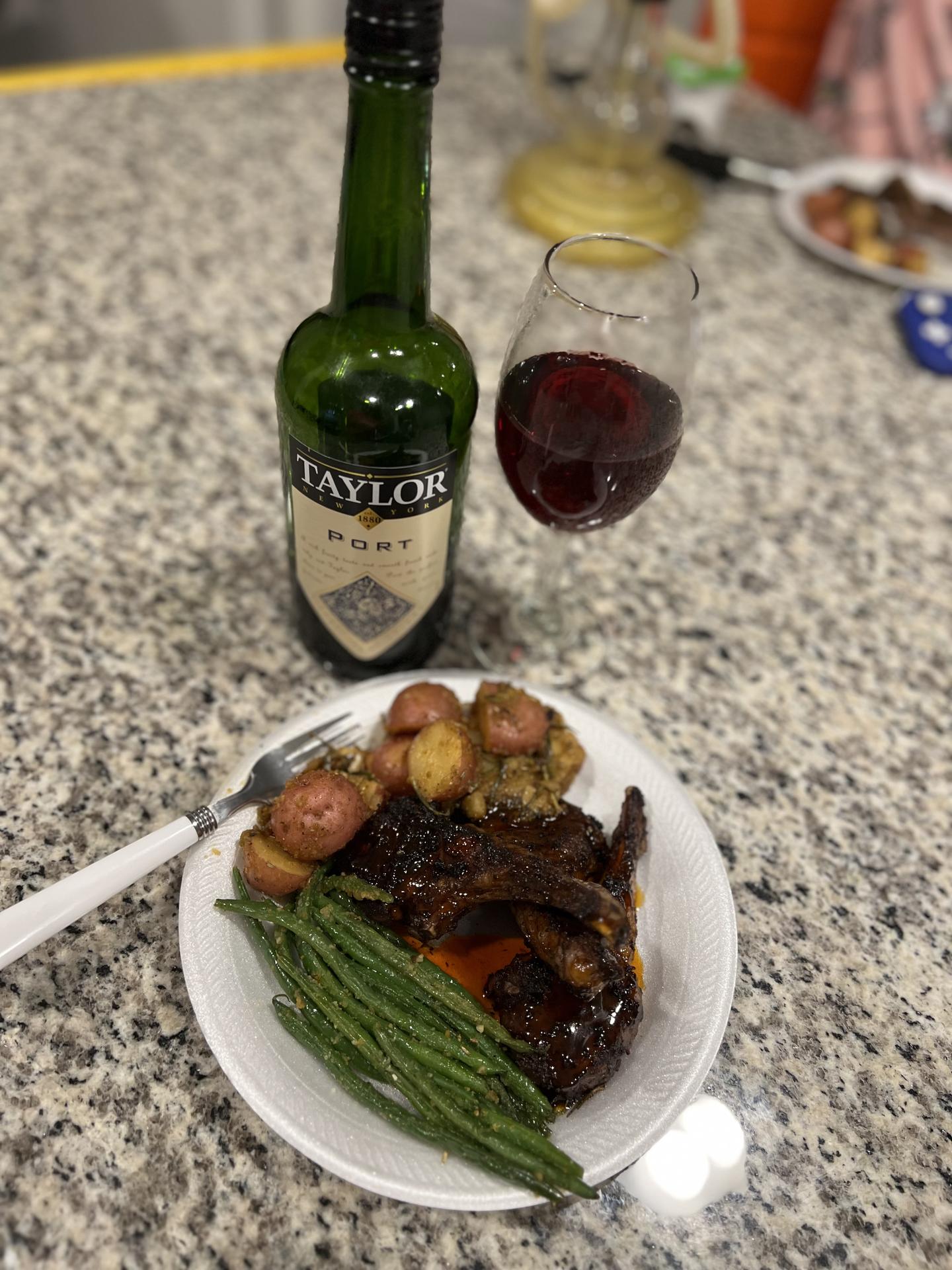 Glazed Meat with Sides